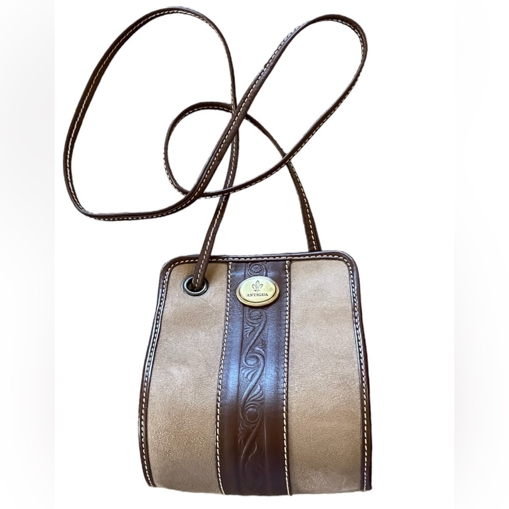 Antigua Brown and Tan Crossbody Bag